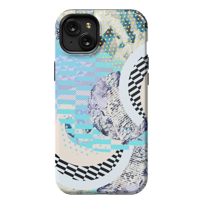 iPhone 15 Plus StrongFit Abstract geometric Memphis Art Deco design by Oana 