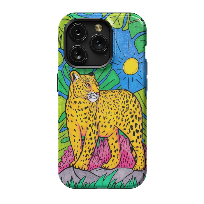 iPhone 15 Pro StrongFit Jungle leopard by Steve Wade (Swade)