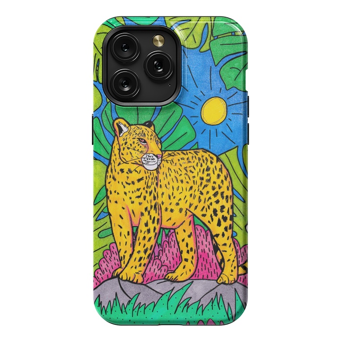 iPhone 15 Pro Max StrongFit Jungle leopard by Steve Wade (Swade)