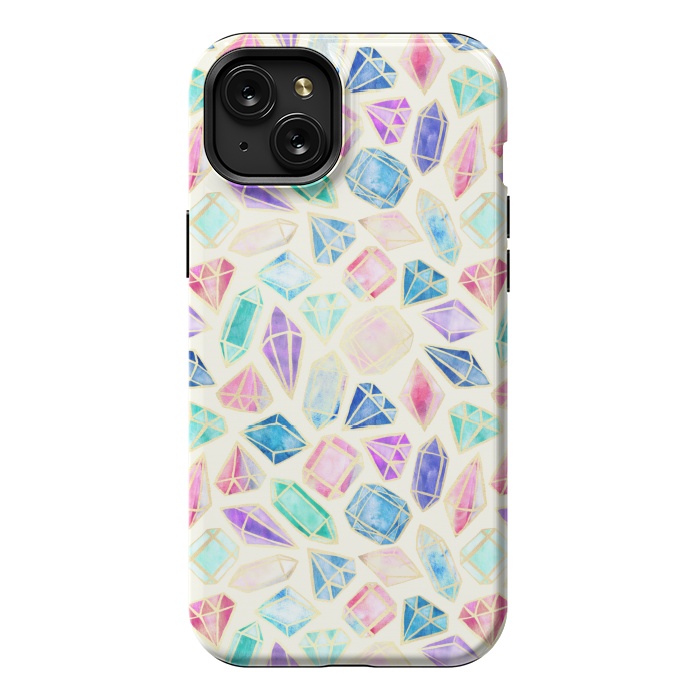 iPhone 15 Plus StrongFit Watercolour Gems Intense by Tangerine-Tane