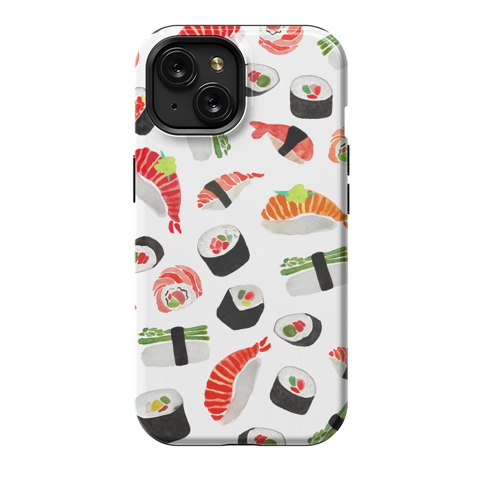 iPhone 15 StrongFit Sushi Pattern by Amaya Brydon