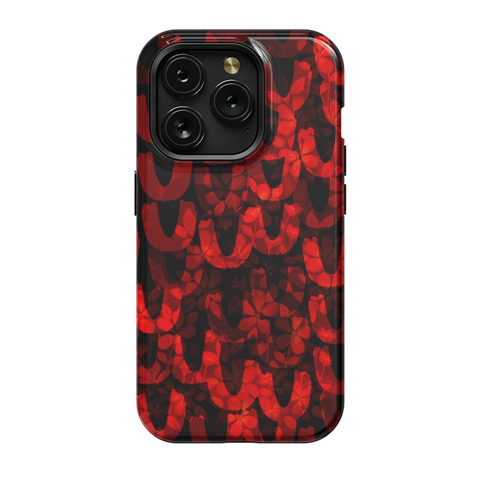 iPhone 15 Pro StrongFit Red and black patterns by Josie