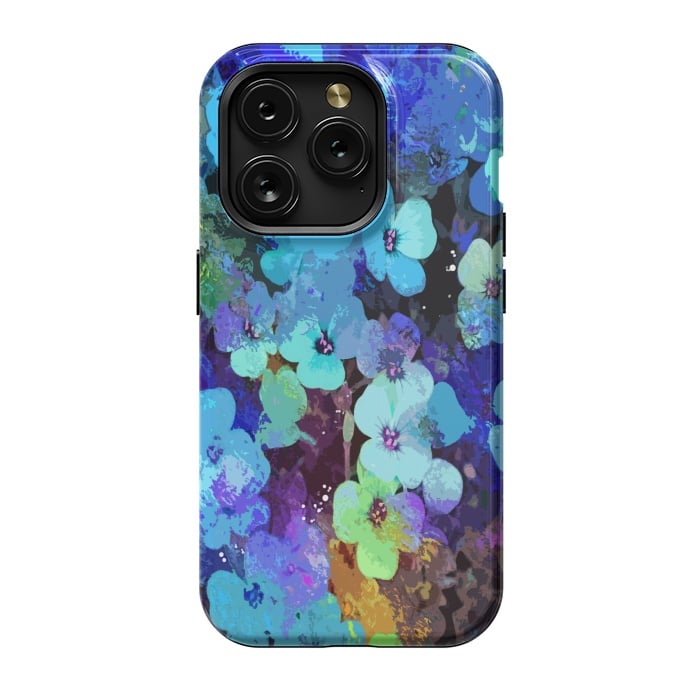 iPhone 15 Pro StrongFit Blue floral art by Josie
