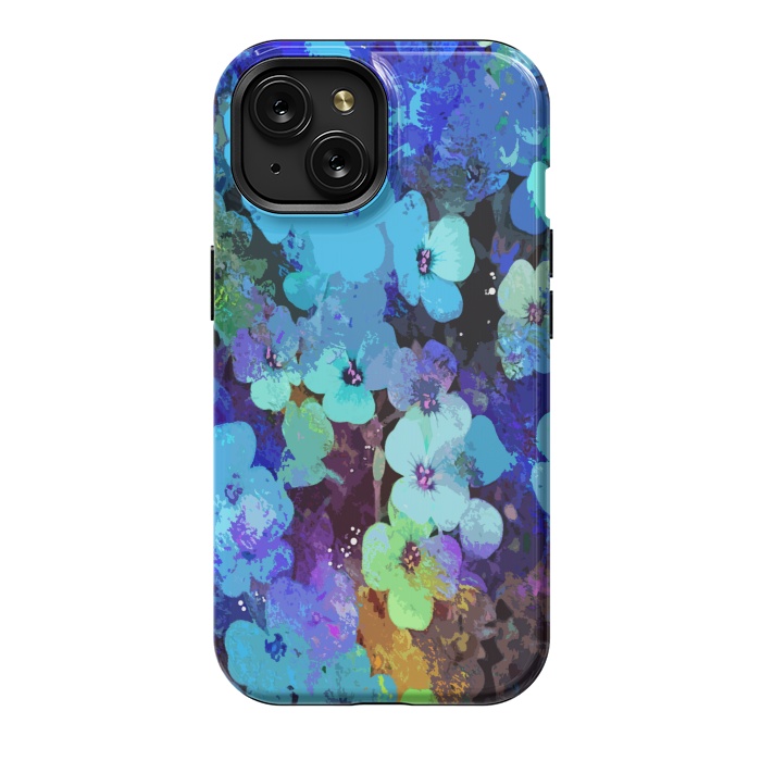 iPhone 15 StrongFit Blue floral art by Josie