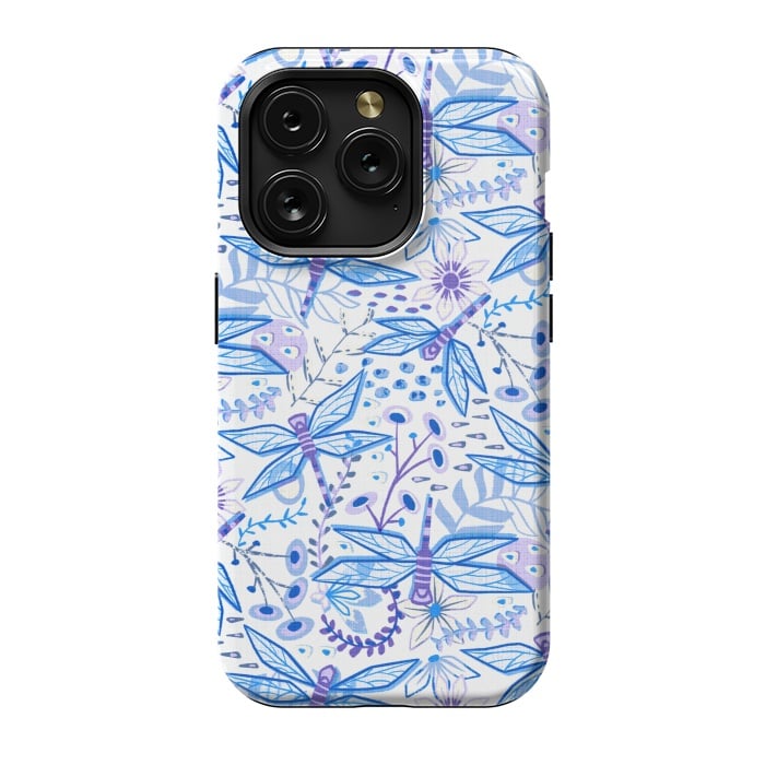 iPhone 15 Pro StrongFit Dragonfly Blues  by Tigatiga