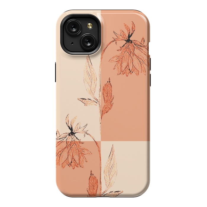 iPhone 15 Plus StrongFit Tropical Floral Sketch by Creativeaxle