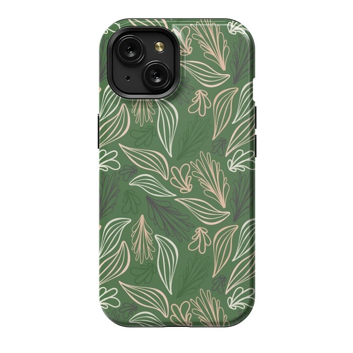 iPhone 15 StrongFit Evergreen Botanicals by Kimberly Senn | Senn & Sons