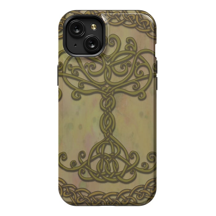 iPhone 15 Plus StrongFit Celtic Tree of Life I by Lotti Brown