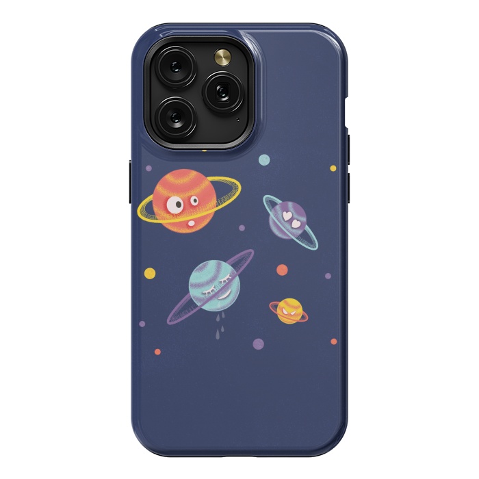 iPhone 15 Pro Max StrongFit Cute Planets Cartoon Space Kids by Boriana Giormova