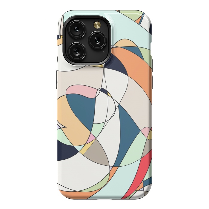 iPhone 15 Pro Max StrongFit Modern Colorful Abstract Line Art Design by InovArts