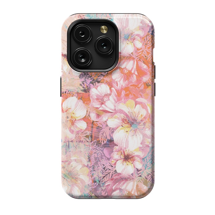 iPhone 15 Pro StrongFit Colorful brushed roses painting by Oana 