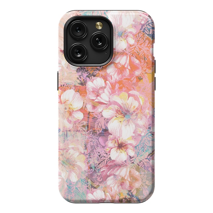 iPhone 15 Pro Max StrongFit Colorful brushed roses painting by Oana 