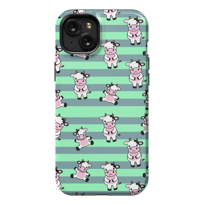 iPhone 15 Plus StrongFit CUTE COW PATTERN by MALLIKA