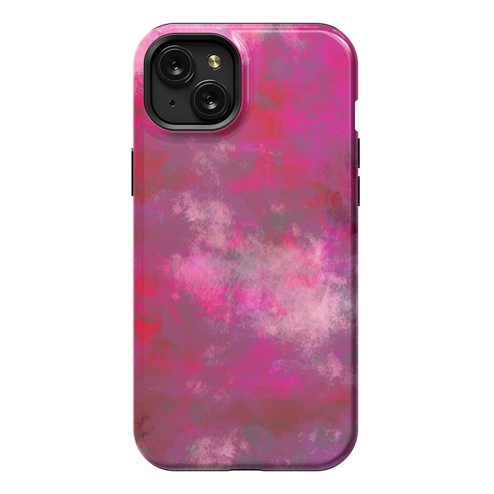 iPhone 15 Plus StrongFit Pink abstract watercolor by Josie