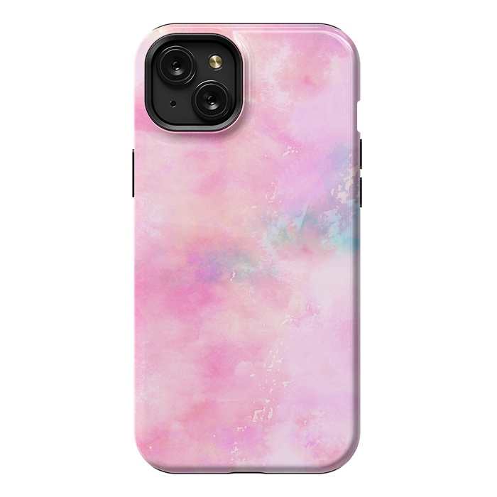iPhone 15 Plus StrongFit Baby Pink watercolor abstract texture by Josie