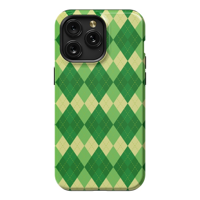 iPhone 15 Pro Max StrongFit diamond green pattern by MALLIKA