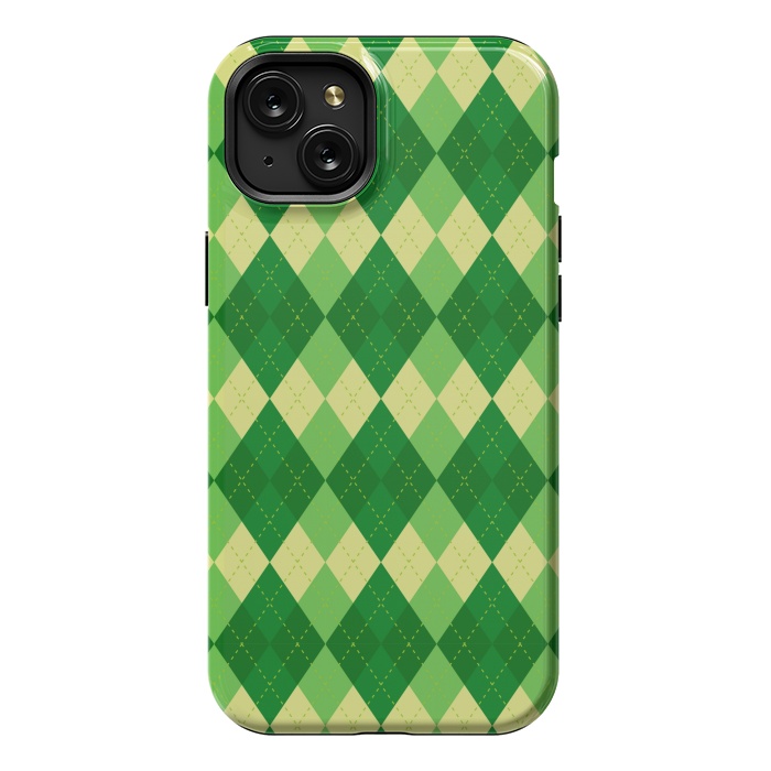 iPhone 15 Plus StrongFit diamond green pattern by MALLIKA
