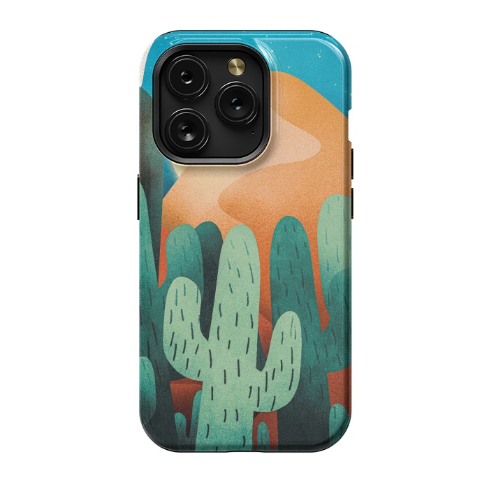 iPhone 15 Pro StrongFit Sand cactus mountains by Steve Wade (Swade)