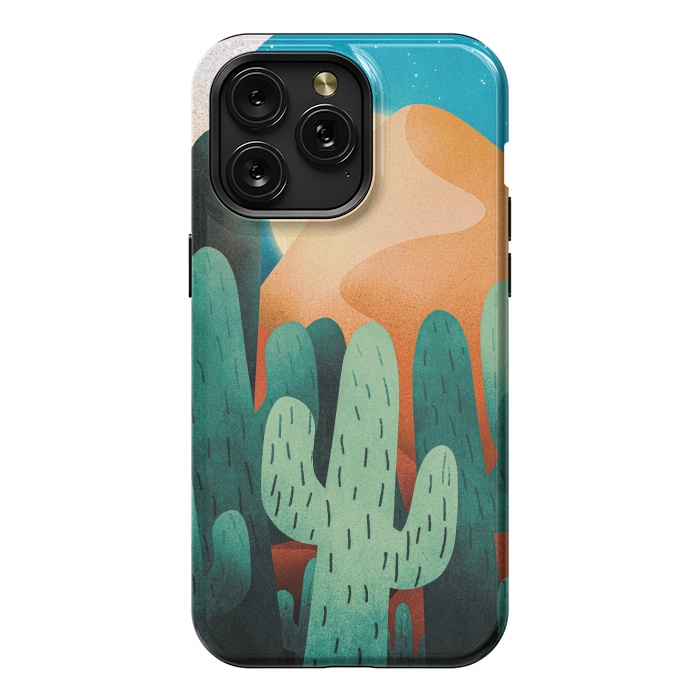 iPhone 15 Pro Max StrongFit Sand cactus mountains by Steve Wade (Swade)