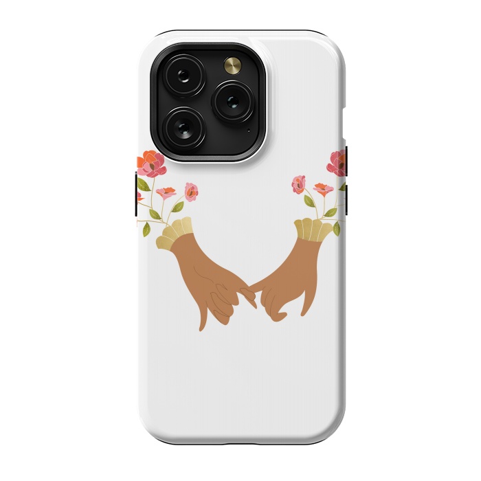 iPhone 15 Pro StrongFit I Pinky Promise | Valentine's Day Love Friendship | Floral Botanical Join Hands Forever by Uma Prabhakar Gokhale