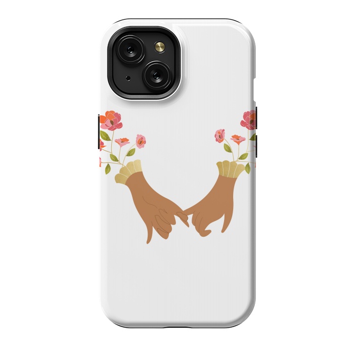 iPhone 15 StrongFit I Pinky Promise | Valentine's Day Love Friendship | Floral Botanical Join Hands Forever by Uma Prabhakar Gokhale