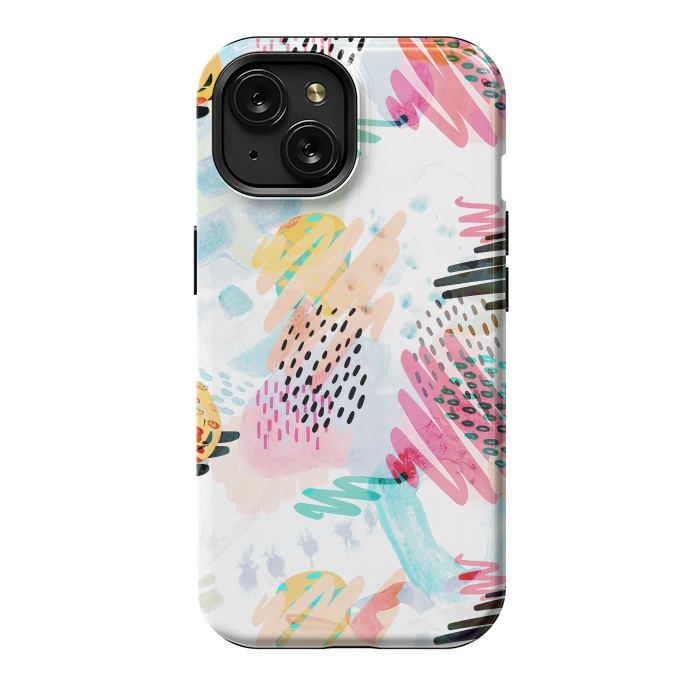 iPhone 15 StrongFit Fun colorful summer doodles by Oana 