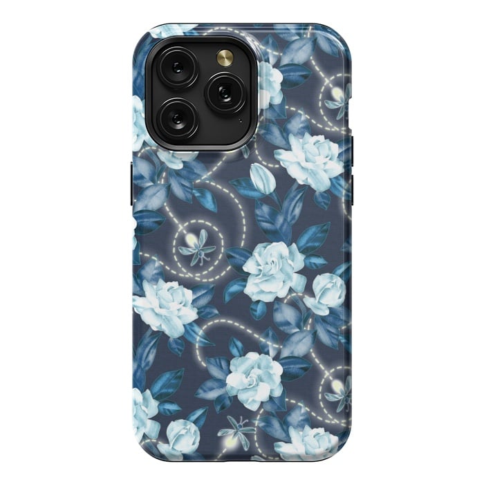 iPhone 15 Pro Max StrongFit Midnight Sparkles - fireflies and flowers by Micklyn Le Feuvre