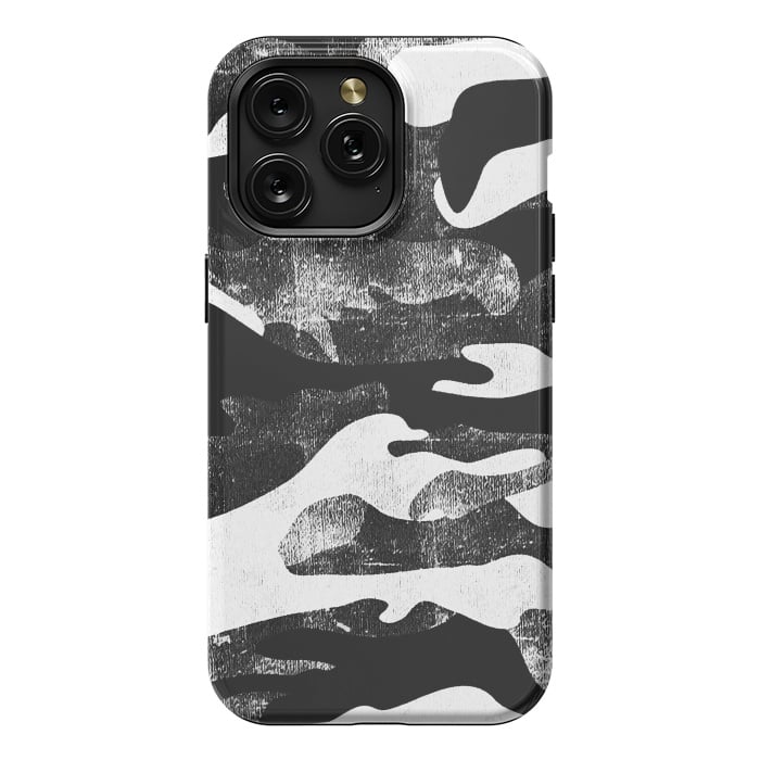 iPhone 15 Pro Max StrongFit Textured grunge monochrome camouflage by Oana 