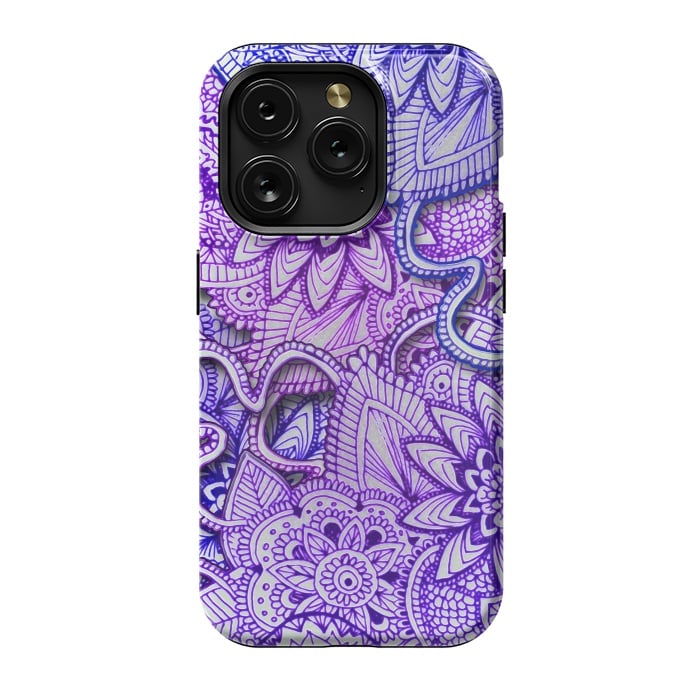 iPhone 15 Pro StrongFit Floral Doodle G582 by Medusa GraphicArt