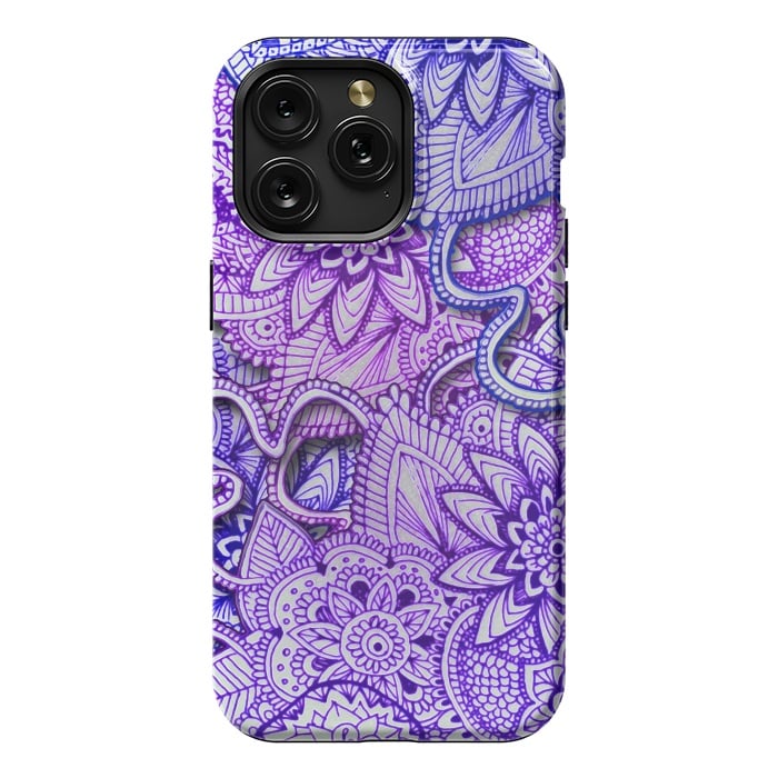 iPhone 15 Pro Max StrongFit Floral Doodle G582 by Medusa GraphicArt