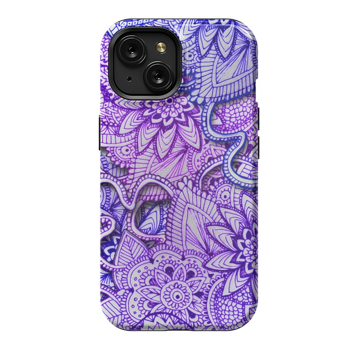 iPhone 15 StrongFit Floral Doodle G582 by Medusa GraphicArt