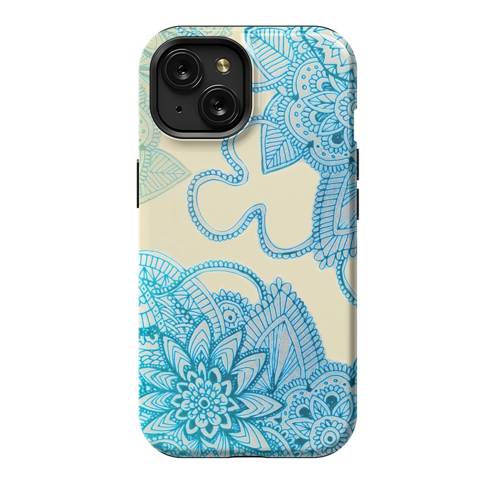 iPhone 15 StrongFit Floral Doodle G580 by Medusa GraphicArt