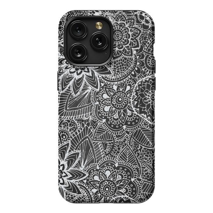 iPhone 15 Pro Max StrongFit Floral Doodle G581 by Medusa GraphicArt