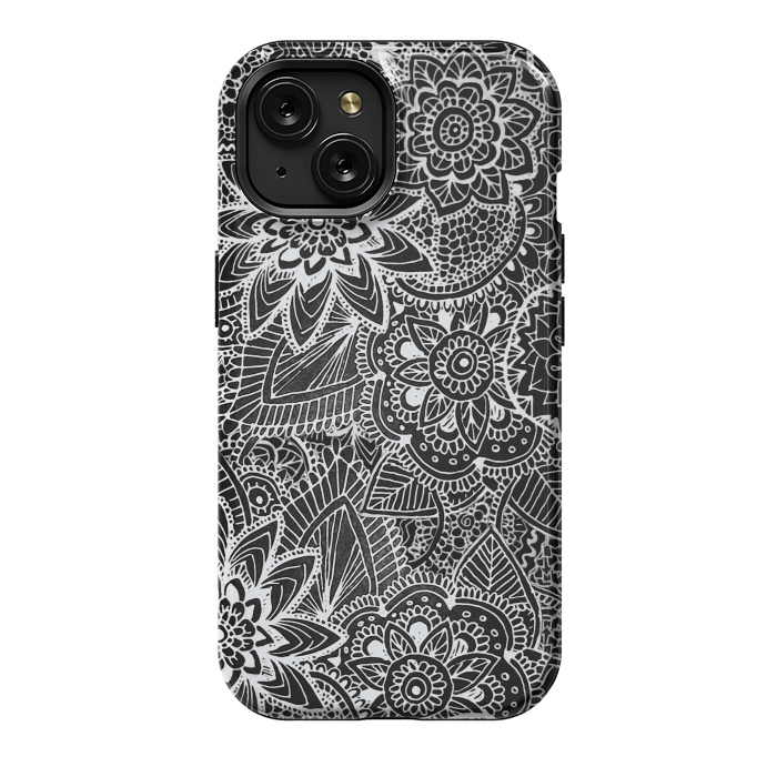 iPhone 15 StrongFit Floral Doodle G581 by Medusa GraphicArt