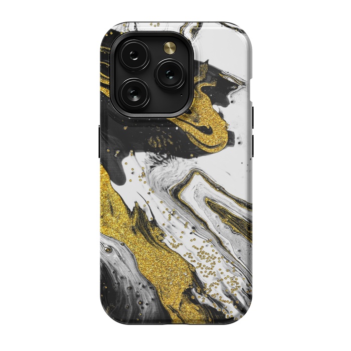iPhone 15 Pro StrongFit Luxe Black and Gold by Ashley Camille