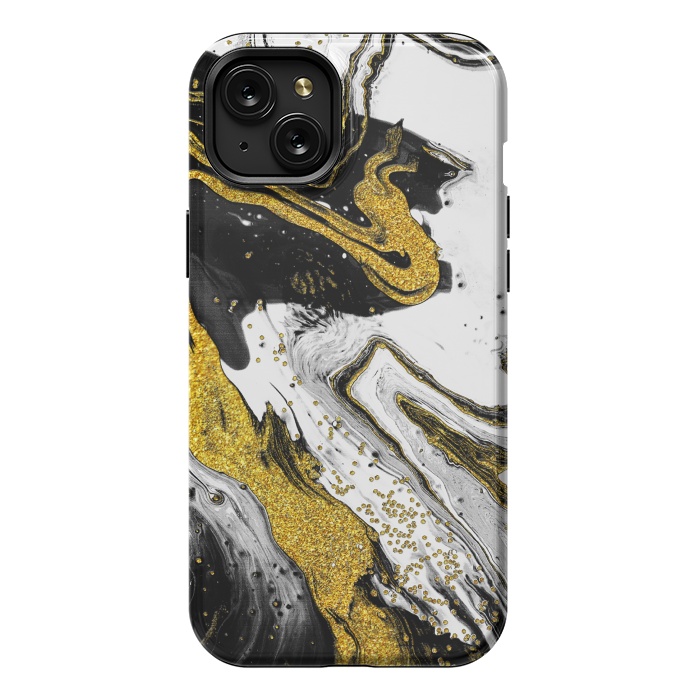 iPhone 15 Plus StrongFit Luxe Black and Gold by Ashley Camille