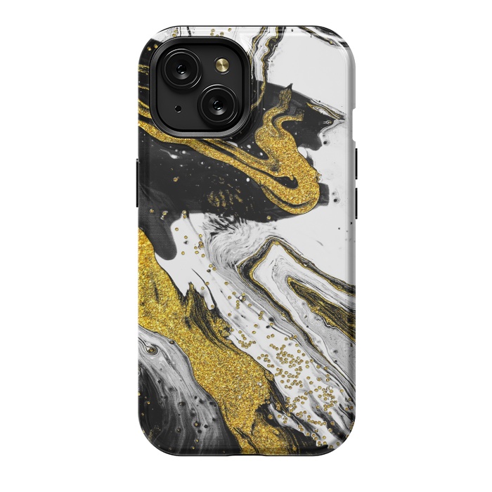 iPhone 15 StrongFit Luxe Black and Gold by Ashley Camille