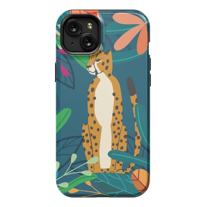 iPhone 15 Plus StrongFit Cheetah chilling by Jelena Obradovic