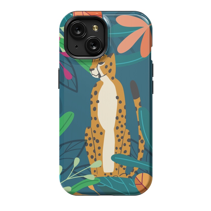 iPhone 15 StrongFit Cheetah chilling by Jelena Obradovic