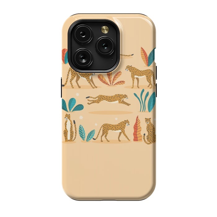 iPhone 15 Pro StrongFit Cheetahs beige by Jelena Obradovic