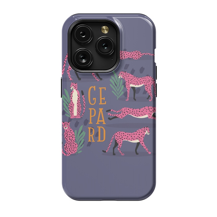 iPhone 15 Pro StrongFit Cheetahs on purple by Jelena Obradovic