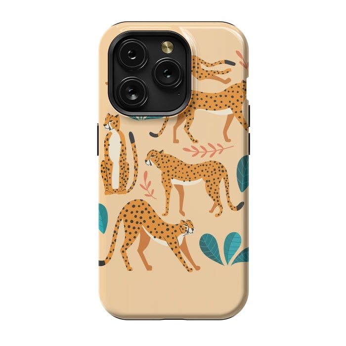 iPhone 15 Pro StrongFit Cheetahs beige 02 by Jelena Obradovic
