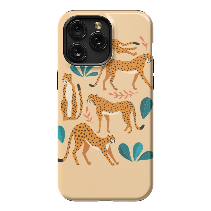 iPhone 15 Pro Max StrongFit Cheetahs beige 02 by Jelena Obradovic
