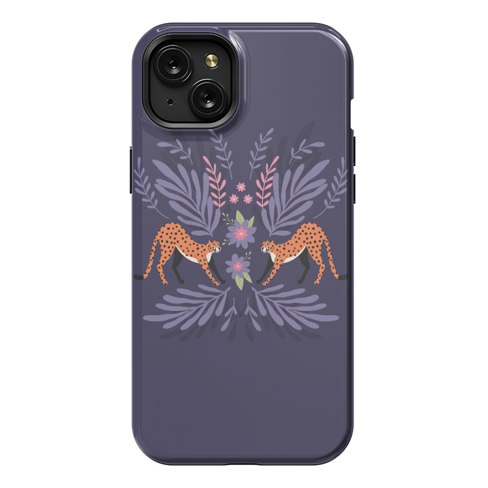 iPhone 15 Plus StrongFit Cheetahs pair purple by Jelena Obradovic