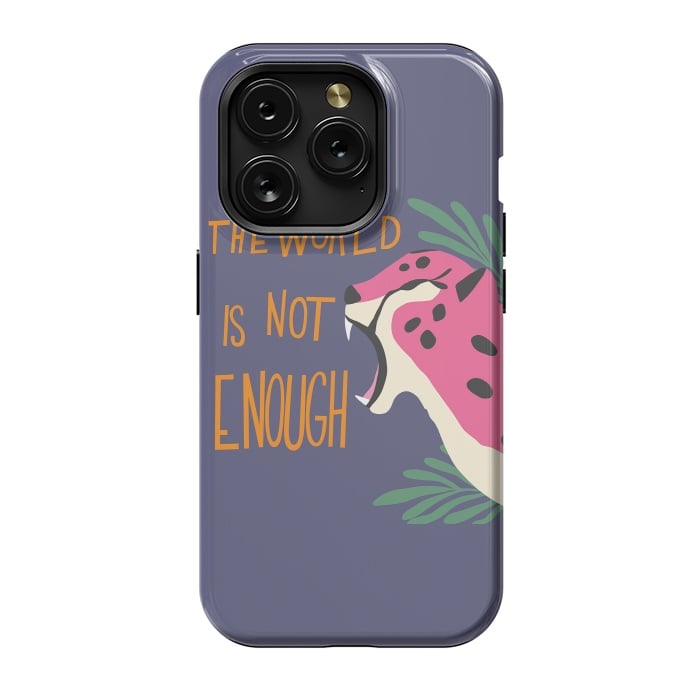 iPhone 15 Pro StrongFit Cheetah - the world is not enough, purple by Jelena Obradovic
