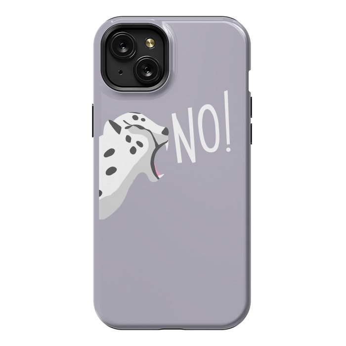 iPhone 15 Plus StrongFit Cheetah roaring NO, purple by Jelena Obradovic
