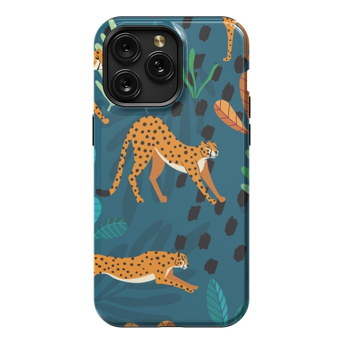 iPhone 15 Pro Max StrongFit Cheetah pattern 01 by Jelena Obradovic