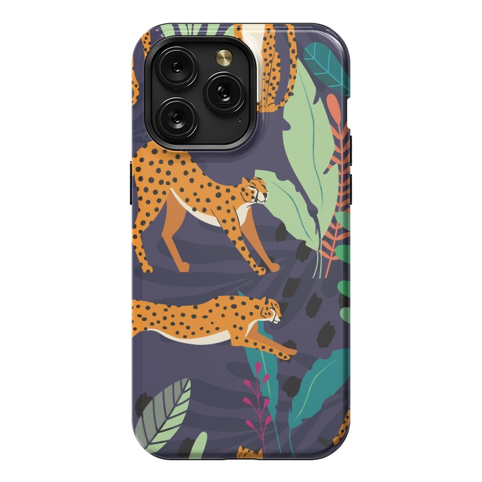 iPhone 15 Pro Max StrongFit Cheetah pattern 02 by Jelena Obradovic