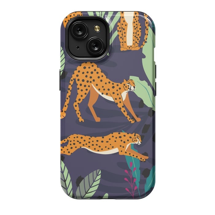 iPhone 15 StrongFit Cheetah pattern 02 by Jelena Obradovic