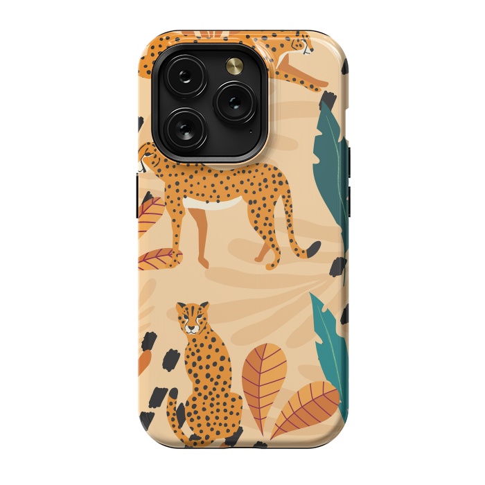 iPhone 15 Pro StrongFit Cheetah pattern 03 by Jelena Obradovic